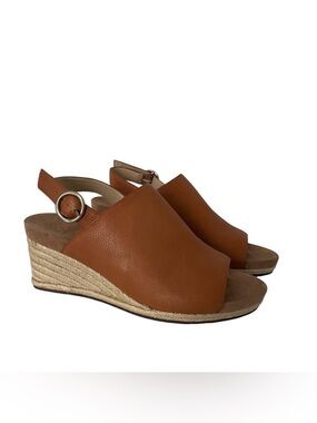 Sole Society Kellyn Brown Espadrille Wedge Slingback Sandal